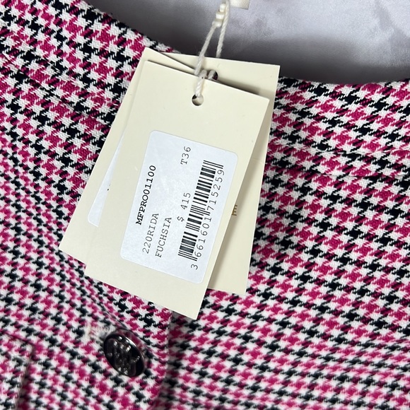 Maje Barbiecore Rida Pink Tweed Houndstooth Mini Dress - Picture 9 of 12